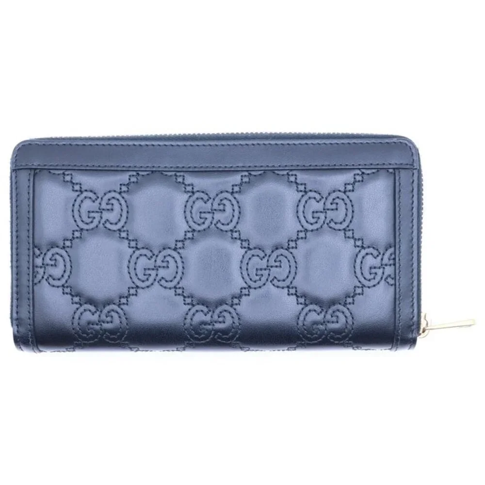 Gucci GG Matelasse Zip Around Wallet Black Leather - Picture 2 of 6